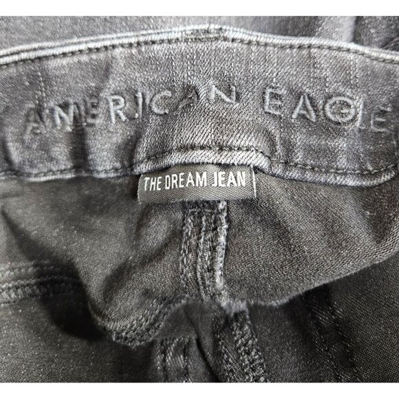 (3/$35) American Eagle Size 4 Curvy High Rise Black Grey Dream Jeans Jeggings - Picture 4 of 13